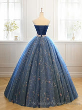 Ball Gown Sweetheart Floor-Length Net Semi Formal Prom Dresses With Beading